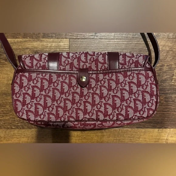 Dior Burgundy Monogram Crossbody Satchel Messenger Bag - Picture 7 of 16